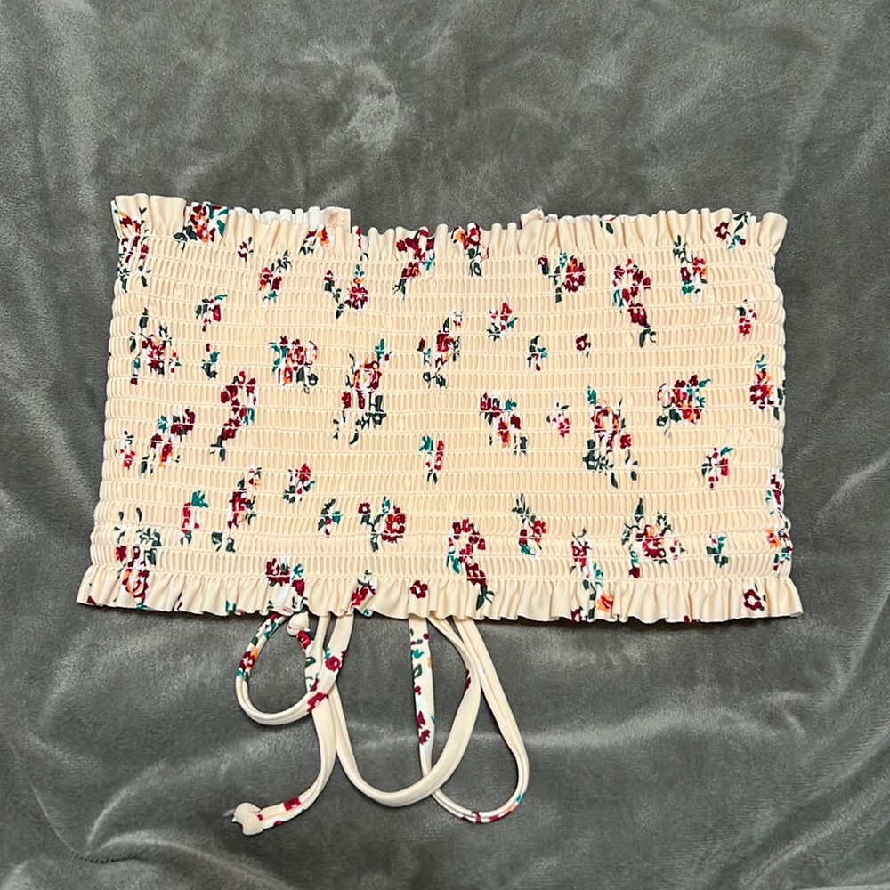 Light pink bandeau bikini top